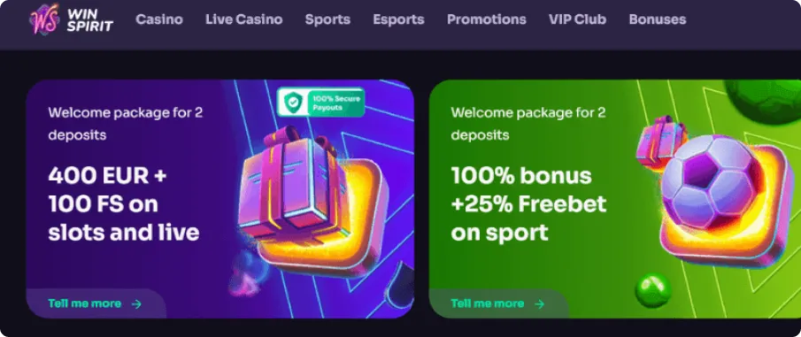 Winspirit casino Australia Bonuses and promos