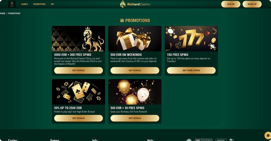 Richard online casino Bonus Program