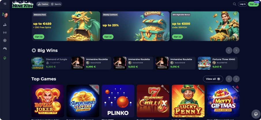 Official website of Nines casino