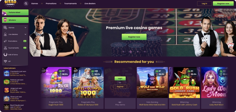 Official website of Bizzo casino Australia